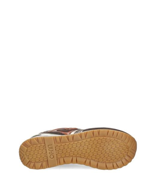 Liu Jo Brown Logo-Detail Sneakers