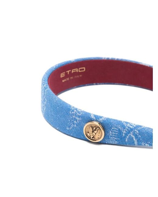 Etro Blue Accessoire Pour Cheveux À Boutons Imprimés