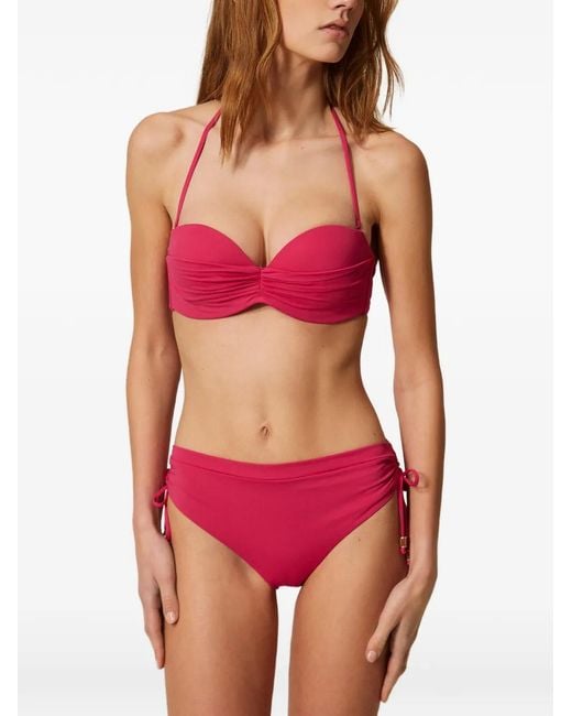 Twinset Pink Bas De Bikini À Lien De Resserrage