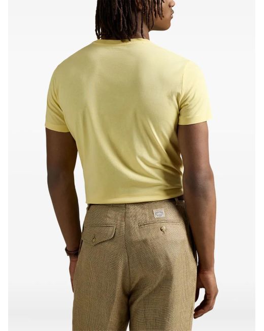 Polo Ralph Lauren Yellow Crewneck Embroidered Logo T-Shirt for men