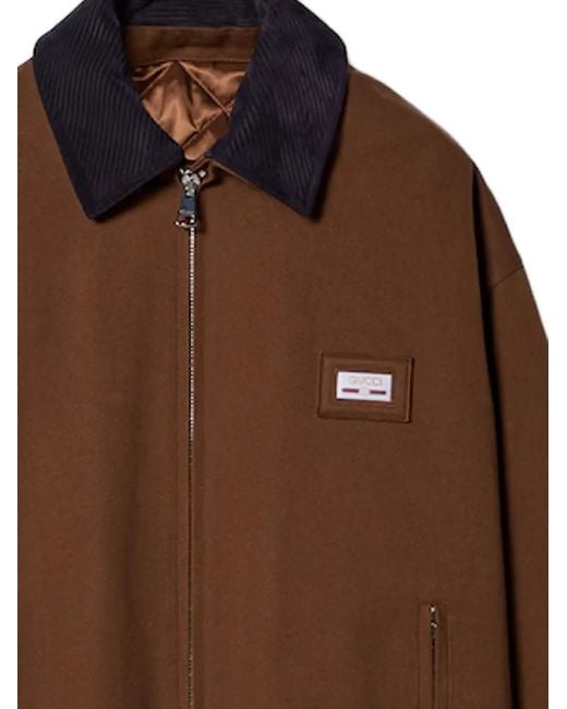 Gucci Brown Corduroy-Collar Cotton Bomber Jacket for men
