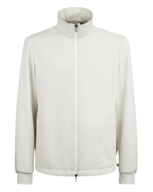 Sease White Zip-Up Sweatshirt for men
