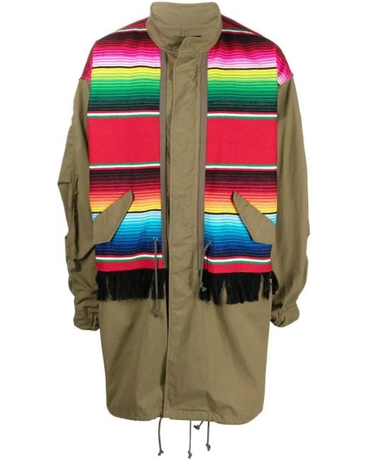 Junya Watanabe Green Panelled Midi Coat for men