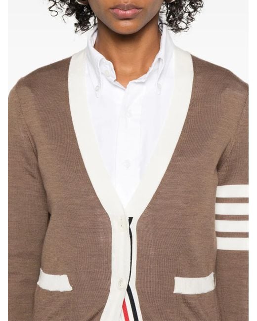Thom Browne 4bar ストライプ カーディガン Brown
