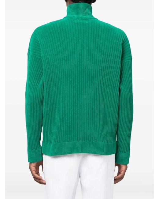 Bonsai Gerippter Rollkragenpullover in Green für Herren