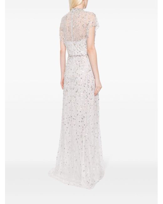 Jenny Packham White Crystal Drop Gown