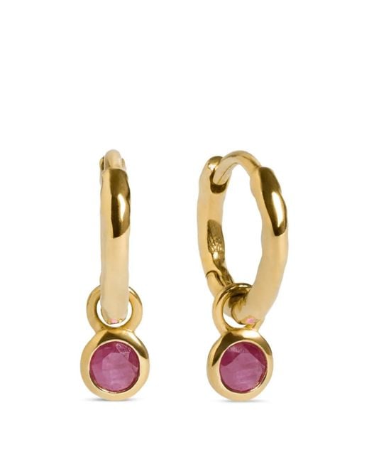Monica Vinader Metallic Ruby-Charm Hoop Earrings