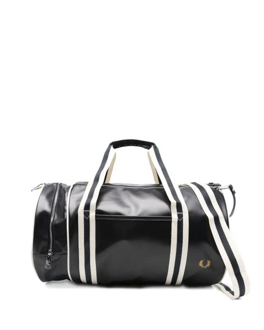Fred Perry Black Logo-Detail Holdall for men