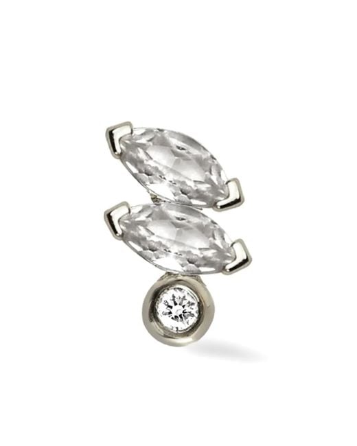 Lark & Berry White 14Kt Veto Sapphire And Diamond Earring