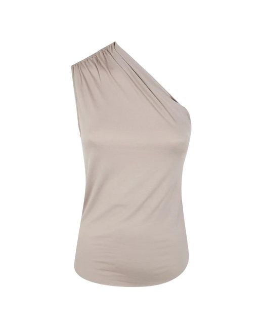Thom Krom Gray One-Shoulder Top