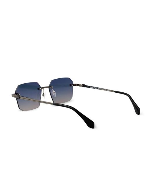 Palm Angels Blue Quartz Hexagonal Gradient Sunglasses for men