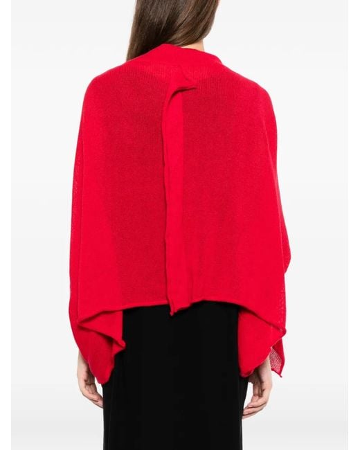 Yohji Yamamoto Red Draped Cardigan
