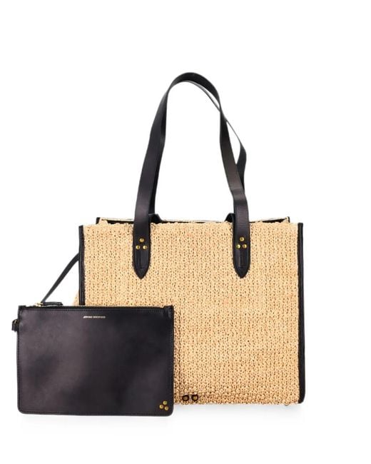 Jérôme Dreyfuss Black Medium Leon Woven Tote Bag