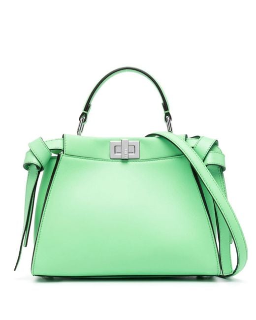 Fendi Green Mini Peekaboo Leather Bag