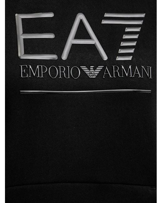 EA7 Black Hoodie À Logo