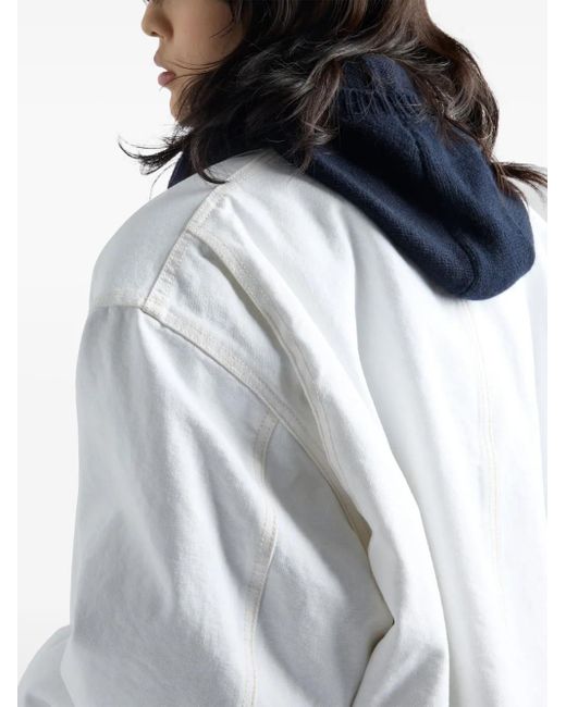 Prada White Technical Canvas Blouson Jacket
