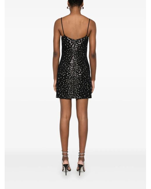 Blumarine Black Crystal-Embellished Mini Dress