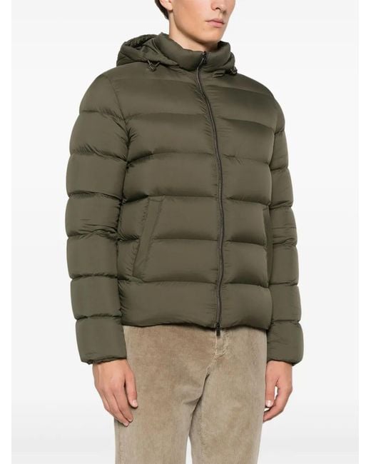 Herno Green Detachable-Hood Jacket for men