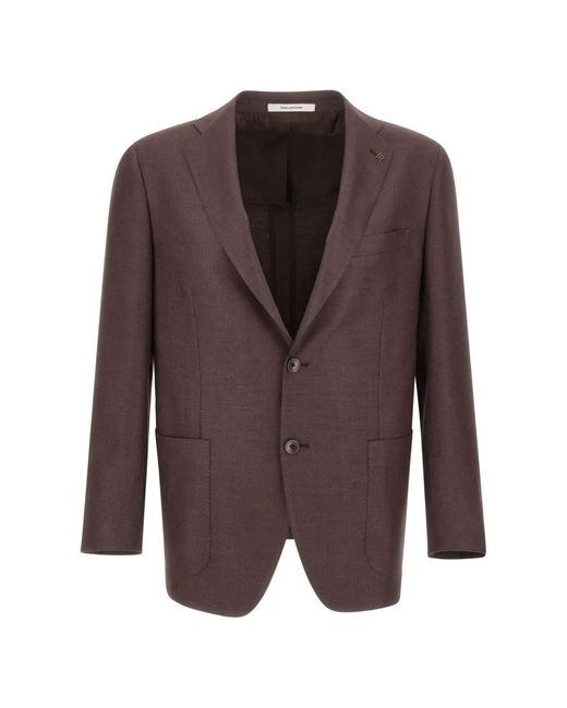 Tagliatore Brown Logo-Pin Two-Button Blazer for men