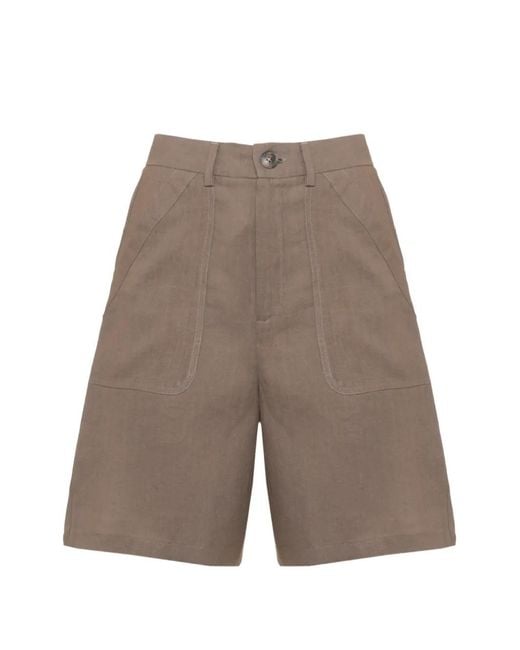 Emme Gray Emmadorni Linen Bermuda Shorts