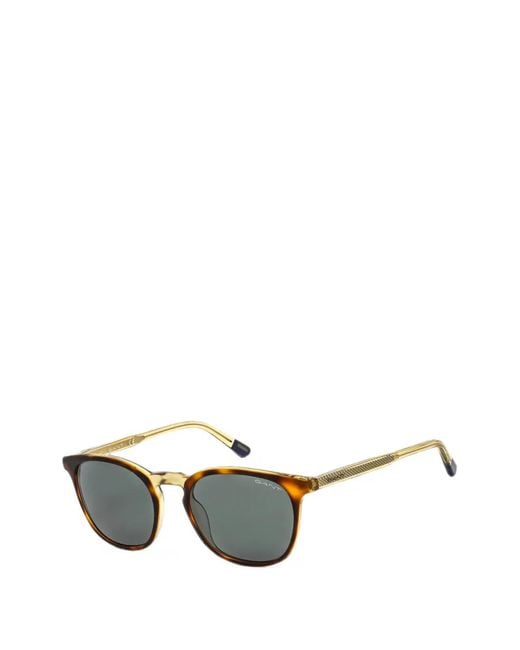 Gant Gray Tortoiseshell-Effect Square-Frame Sunglasses for men