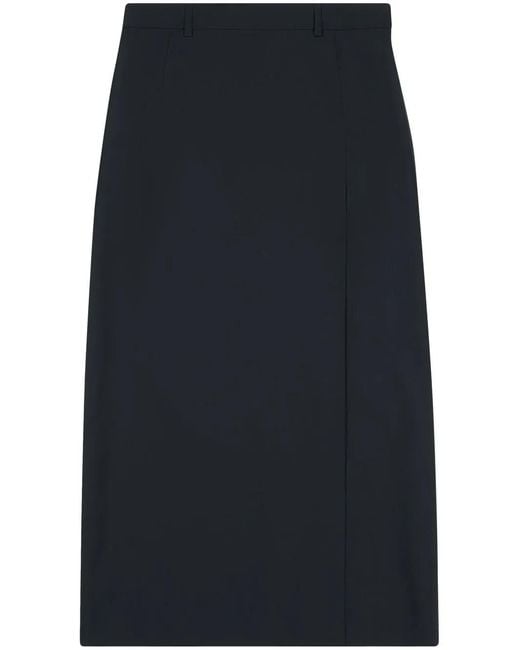 Balenciaga Black Slit Tailored Skirt