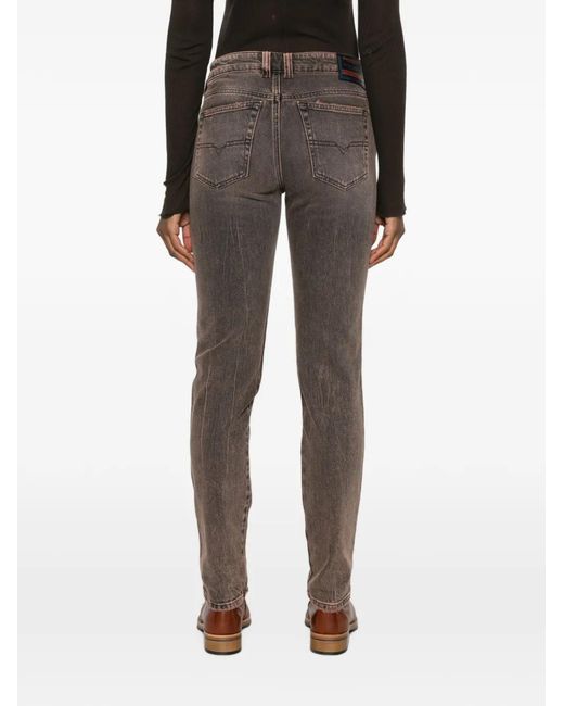DIESEL Gray Distressed Faded Jeans