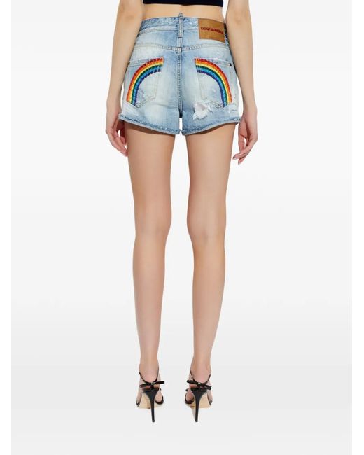 DSquared² Gerafelde Shorts in het Blue