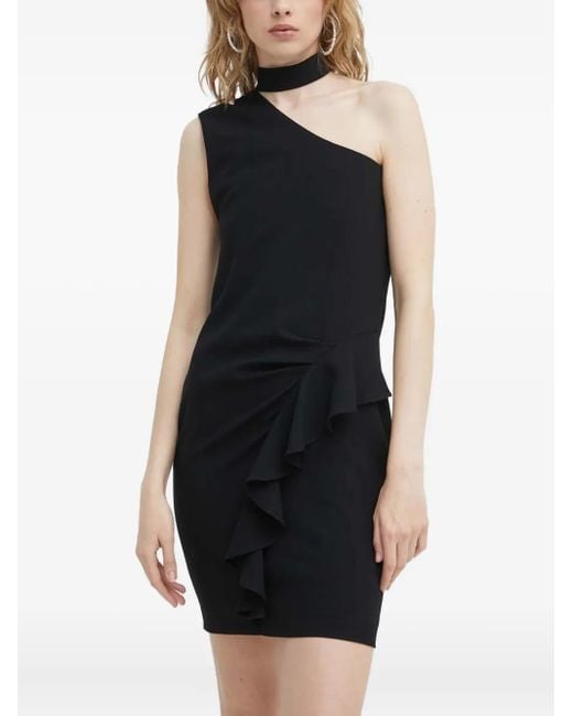 IRO Black Kami Ruffled One-Shoulder Mini Dress