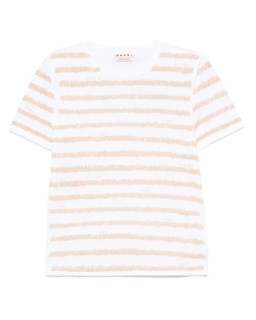 Camiseta Scribble Stripes Marni de color White