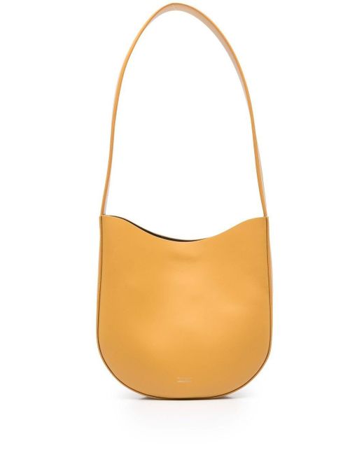 Closed Yellow Medium Half Round Shoulder Bag