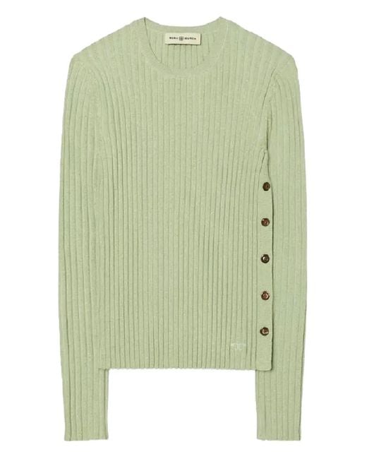 Top de canalé con botones Tory Burch de color Green