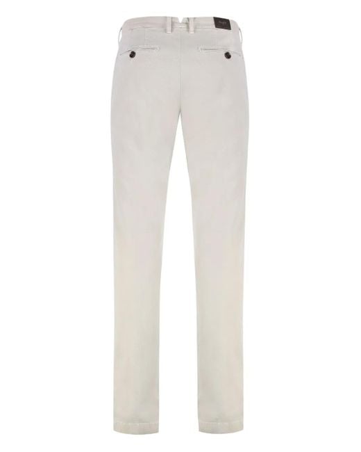 Moorer Gray Logo-Patch Trousers for men