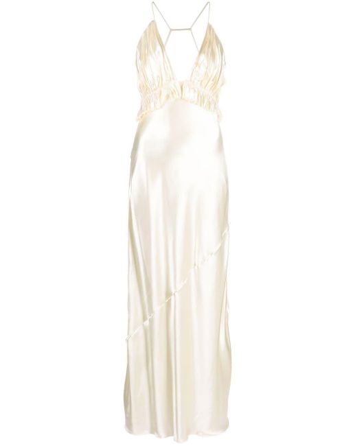 Khaite White Spaghetti-strap Silk Dress