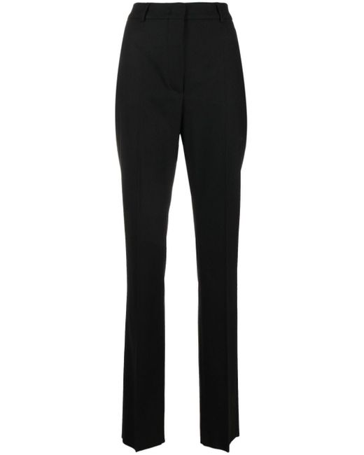 Sportmax Black Flared Virgin Wool Tailored Trousers