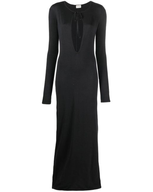 Magda Butrym Black Cut-out Silk Maxi Dress