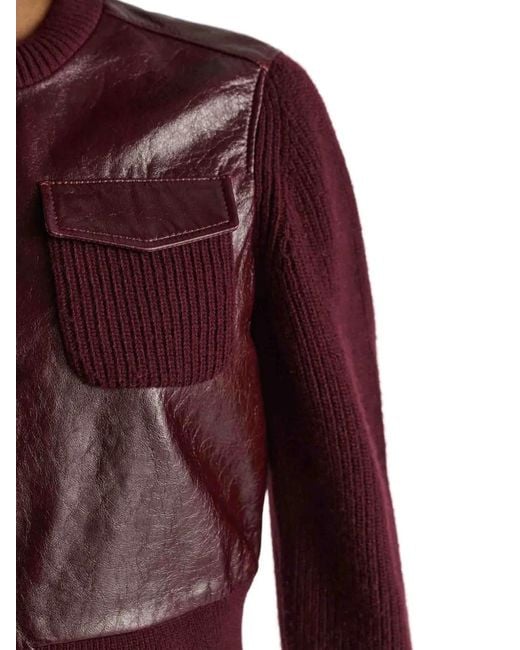 Dorothee Schumacher Brown It's A Match Lambskin-Panelled Knit Jacket