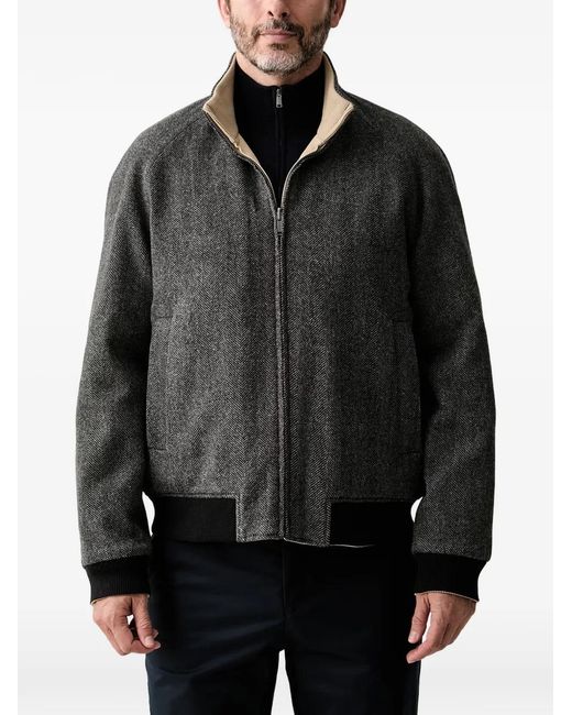 Trussardi Natural Reversible Herringbone-Pattern Jacket for men