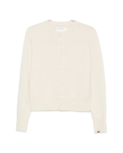 Extreme Cashmere White Button-Up Knitted Cardigan