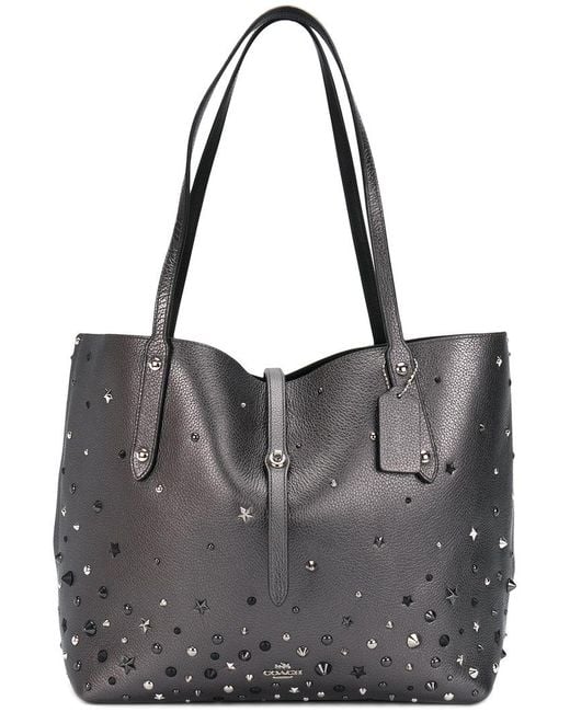 COACH Metallic Studded Tote Bag