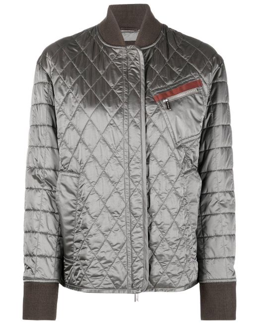 Moorer Quilted Metallic-sheen Jacket in Grey (Grey) | Lyst Canada
