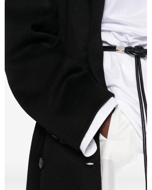 Frankie Shop Black Gaia Double-Breasted Coat