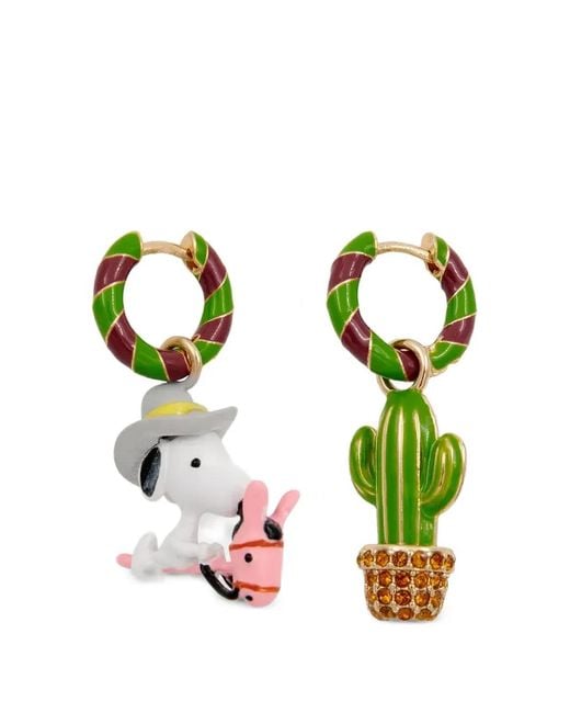 Essentiel Antwerp White Snoopy And Cactus Earrings
