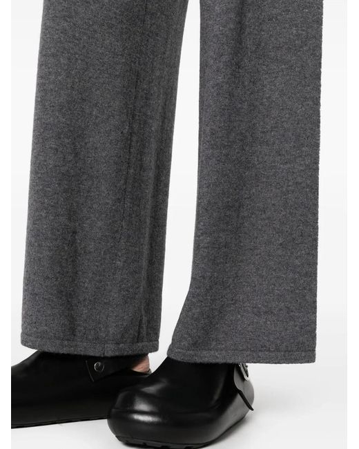 Lisa Yang Gray High-Rise Cashmere Trousers