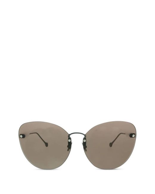 Ferragamo Eyewear Gray Rimless Sunglasses