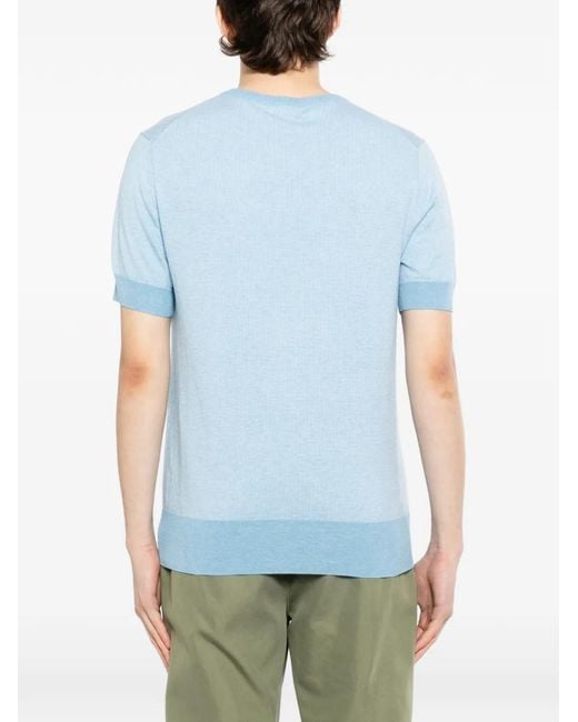 N.Peal Cashmere Blue Newquay T-Shirt for men