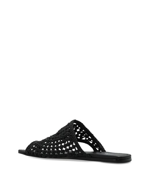Agl Attilio Giusti Leombruni Black Elsy Woven Thong Sandals