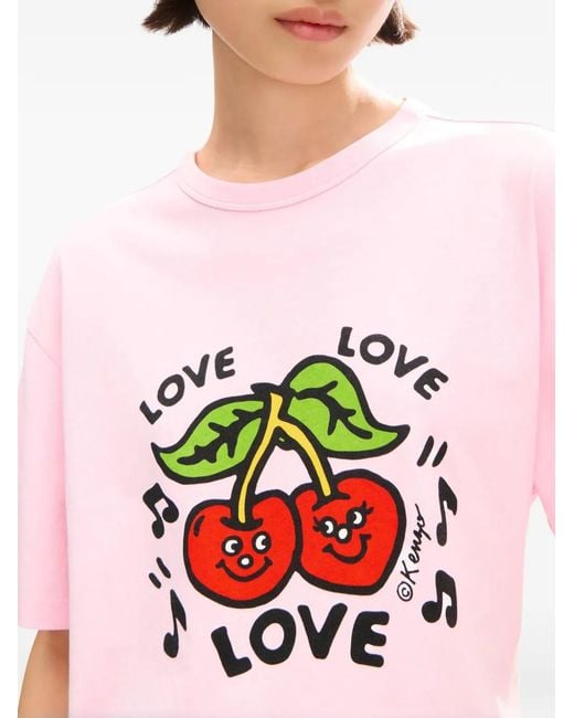 KENZO Pink Loves Printed T-Shirt