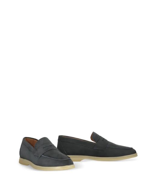 Bruno Magli Blue Leather Loafers for men