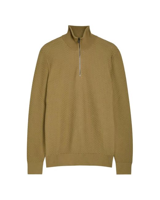 Boss Green Quarter-Zip Cotton Sweater for men